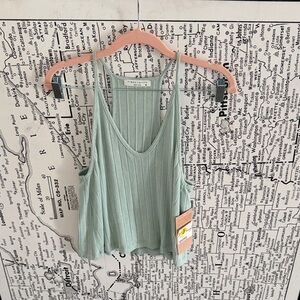 Final Touch Mint Green Ribbed Tank Top